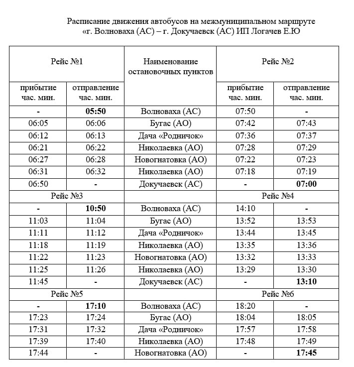Внимание изменения в расписании автобусов!.