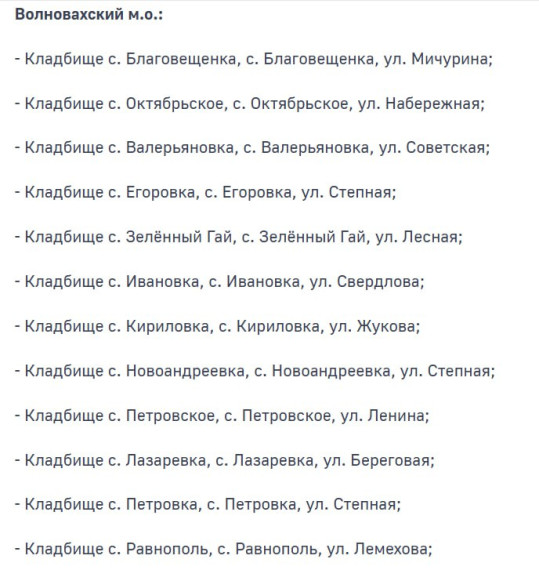 Полный перечень кладбищ, которые НЕ рекомендуется посещать. Полный перечень кладбищ, которые НЕ рекомендуется посещать.